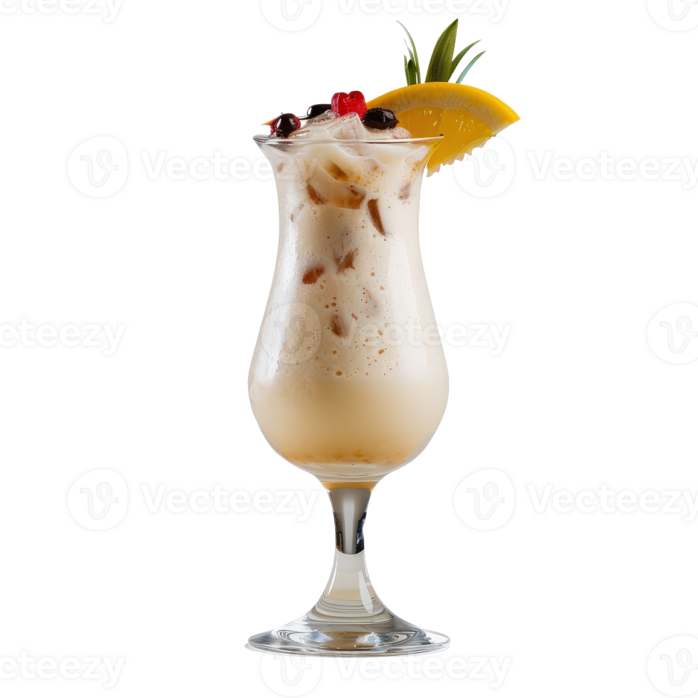 A drink with ice and fruit in a glass png