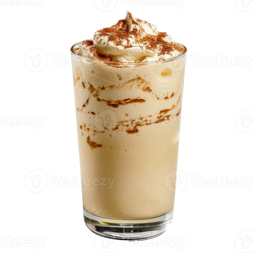 A coffee drink with whipped cream and cinnamon png