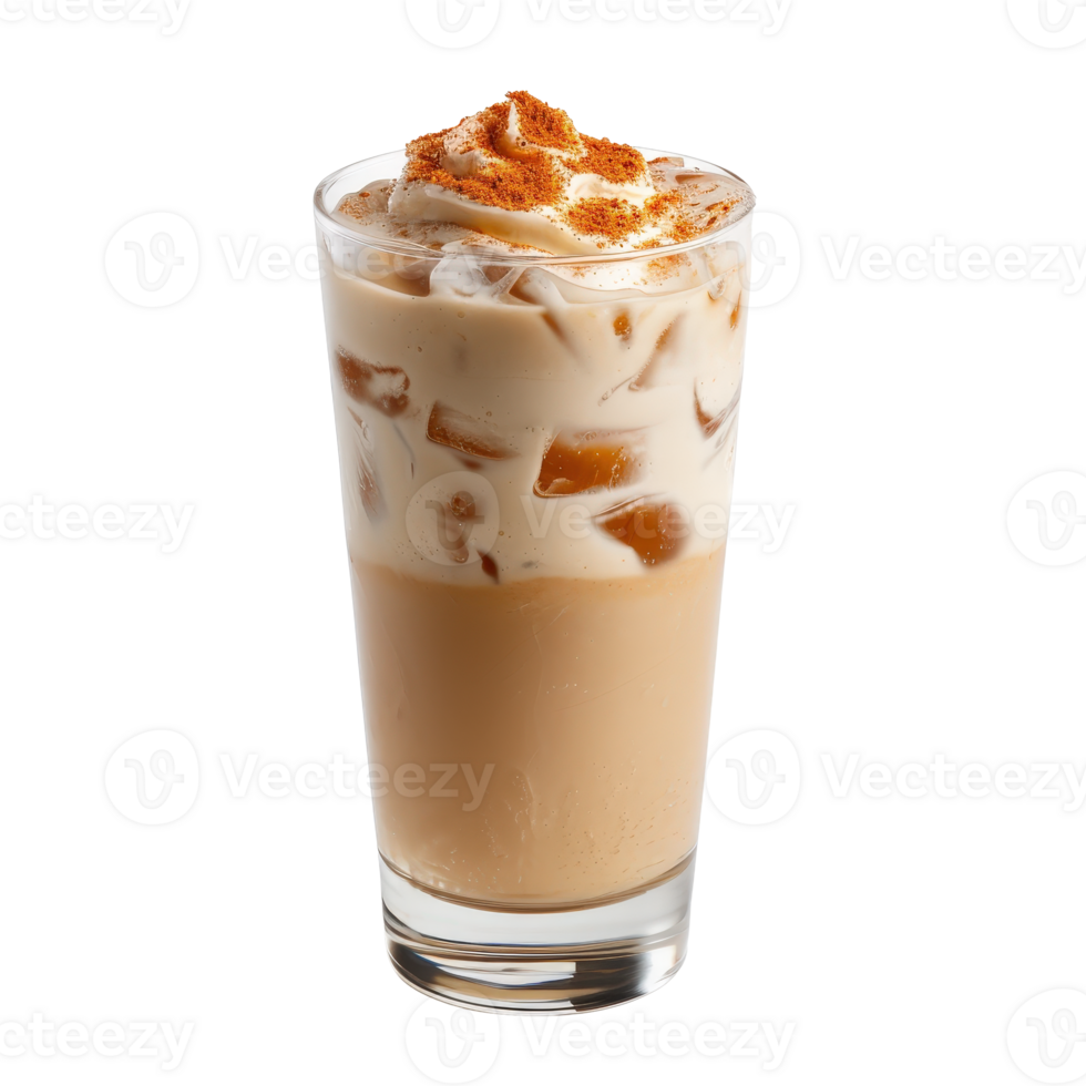 A coffee drink with cinnamon and whipped cream png