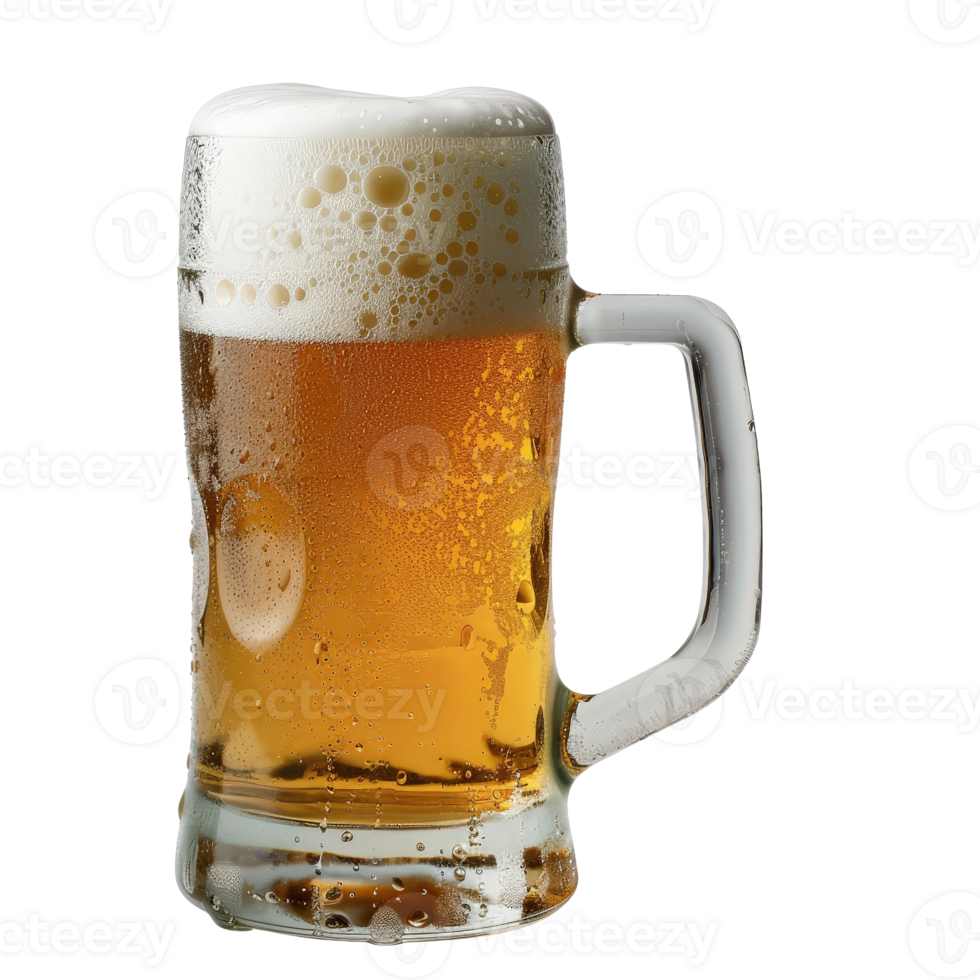 A beer mug with foam on top of it png