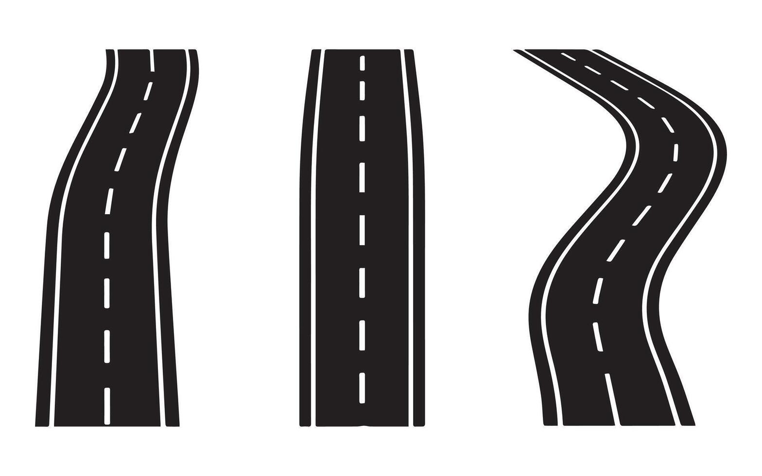 Roads with different curves and directions isolated on white background vector