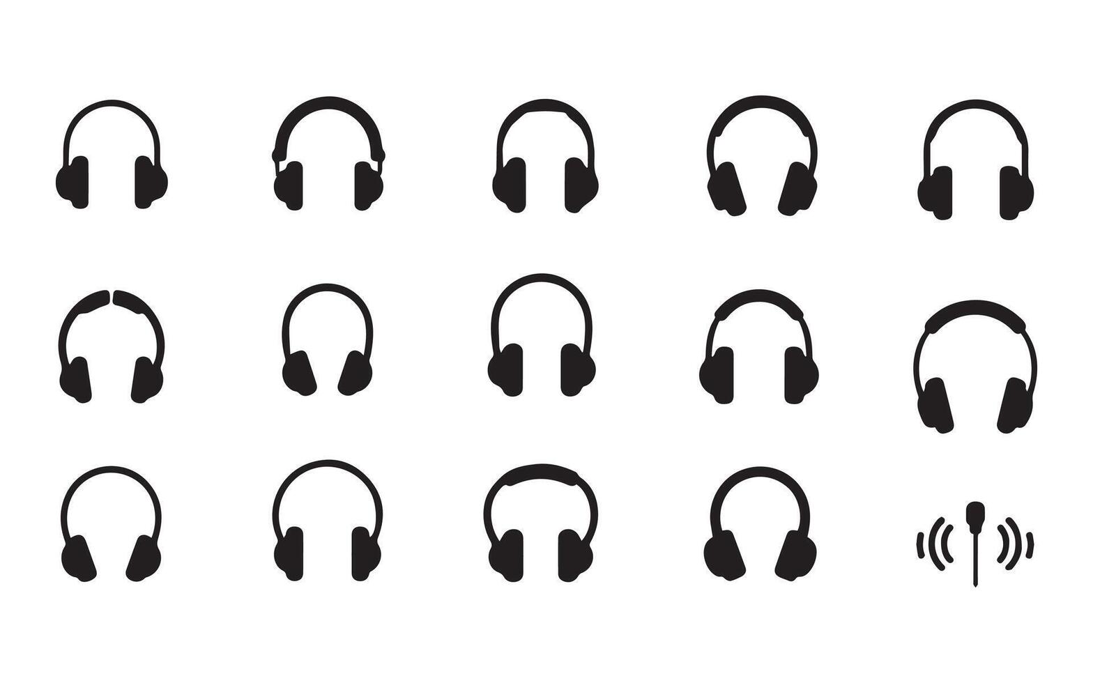Minimalist Headphone Icon Set - A Must-Have for Music and Audio Projects vector