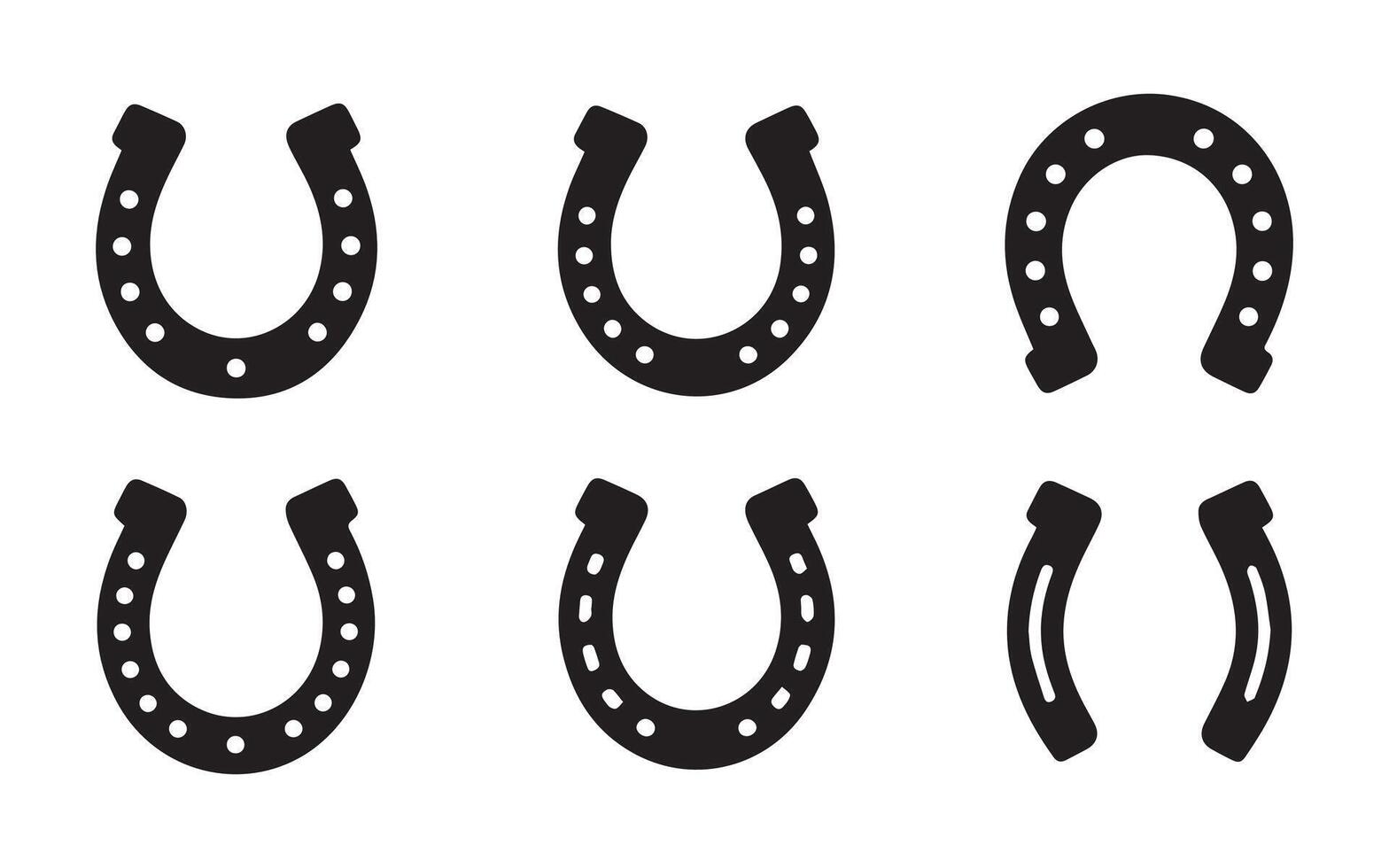 Collection of Horseshoe Icons for Luck and Prosperity vector