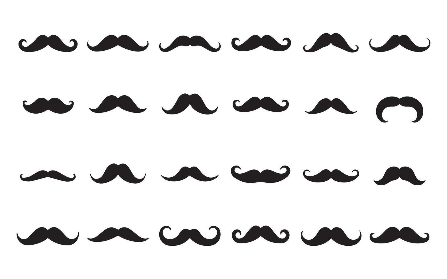 Stylish Mustache Silhouettes Collection for Design Projects vector
