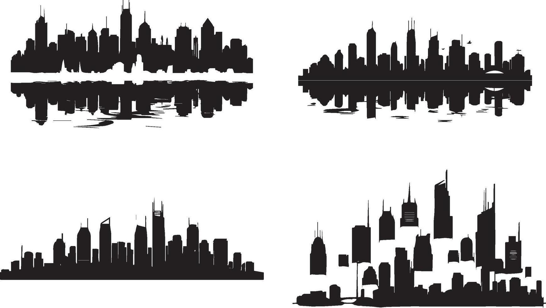 City Skylines Silhouette Collection vector