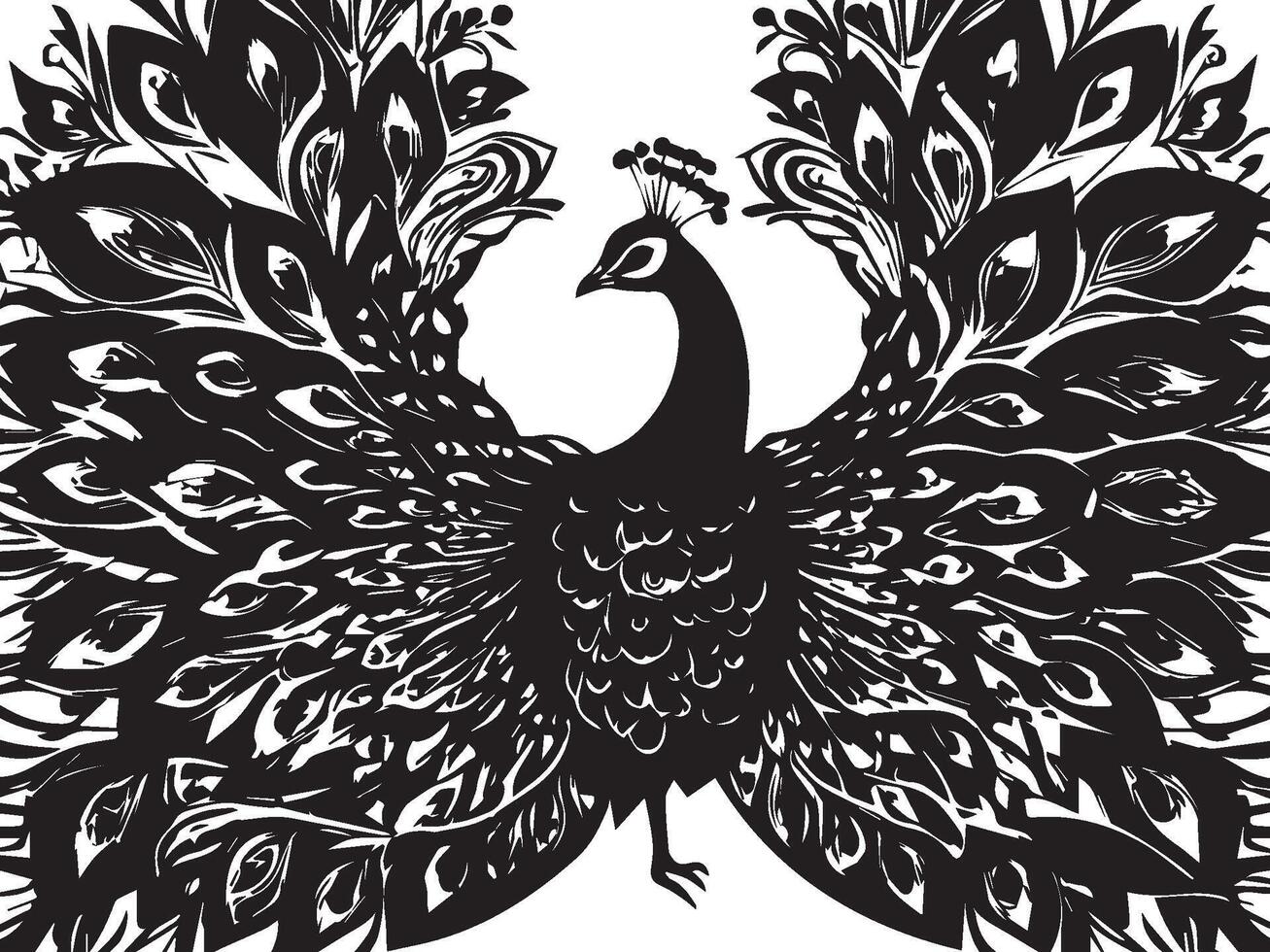 Nice Peacock Silhouette vector