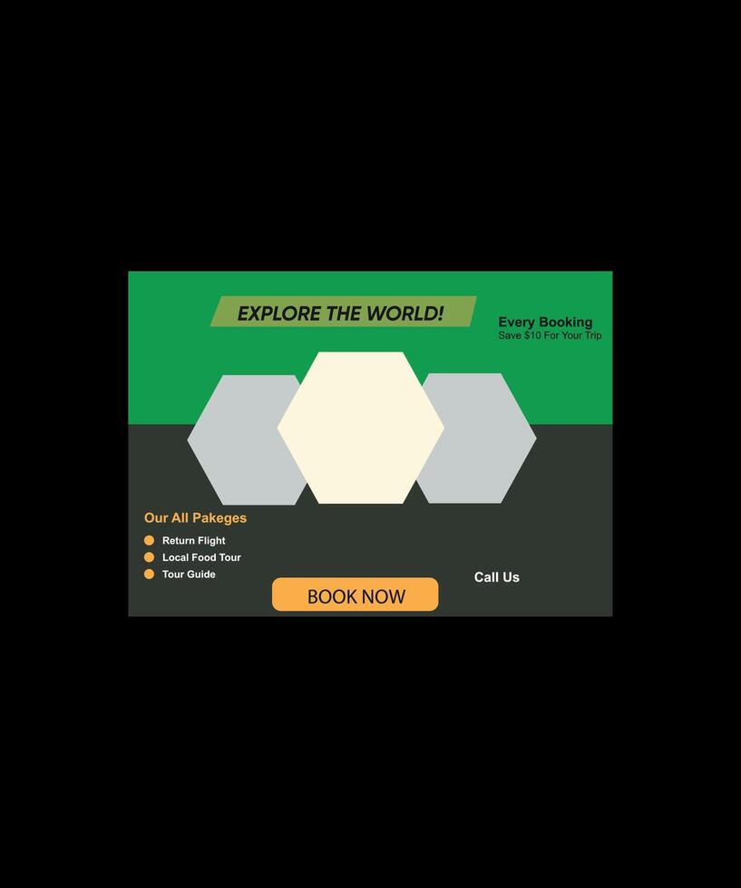 modern travel agency social media banner vector
