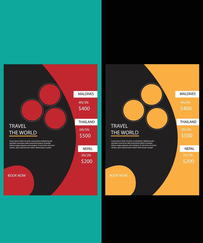 Abstract travel agency flyer design layout vector