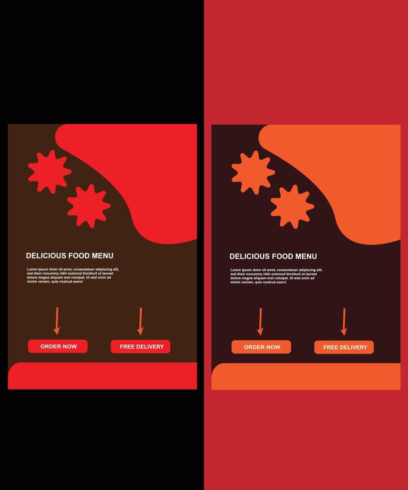 delicious food menu flyer design layout vector