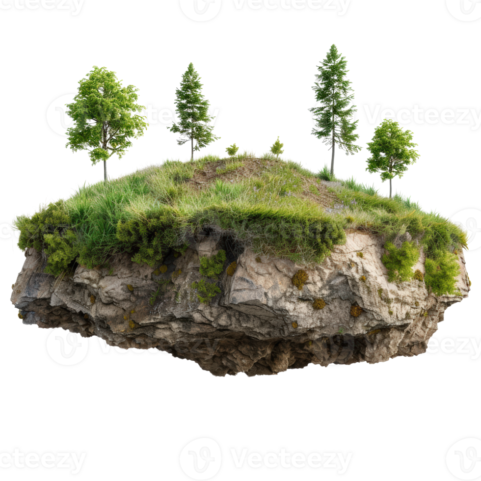 An island with trees on it and grass png