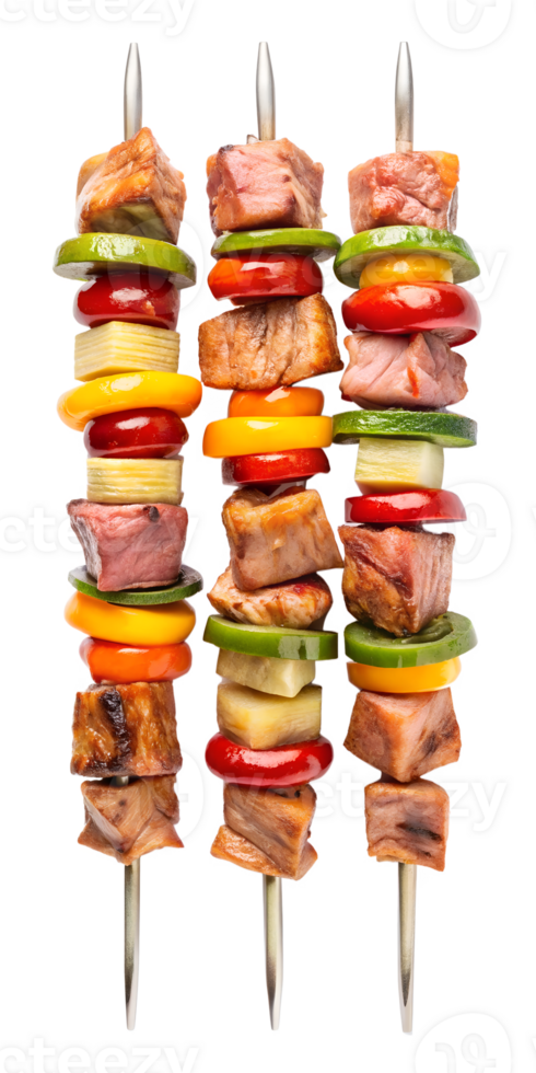 meat kebab on skewers png