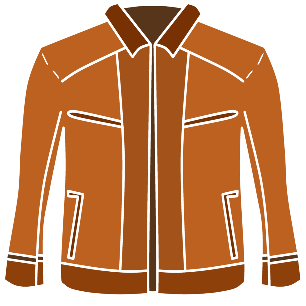 A graphic illustration of a brown leather jacket png