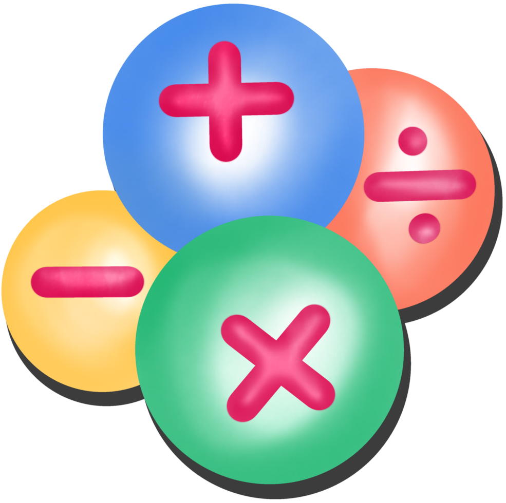 Plus, minus, multiply, and divide signs png