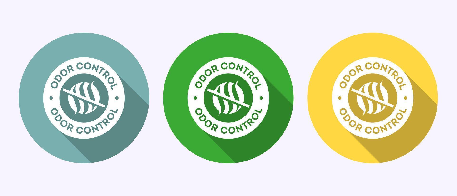 Odor control icon. Anti bad smell icon, Odor free label in shadow button design vector