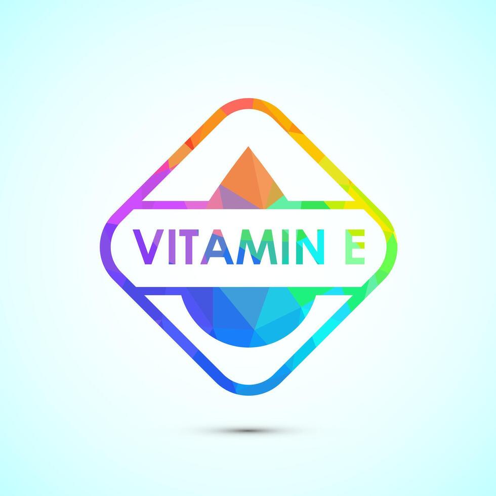 Vitamin E icon design. Vitamin E symbol in low poly style vector