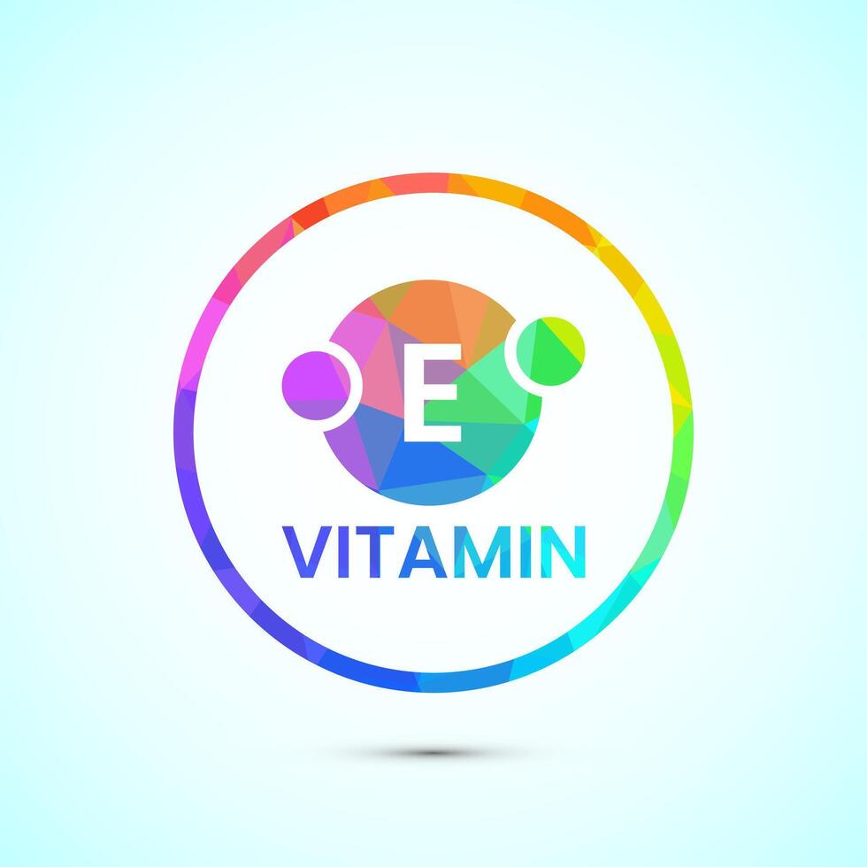 Vitamin E icon design. Vitamin E sign symbol in low poly style vector