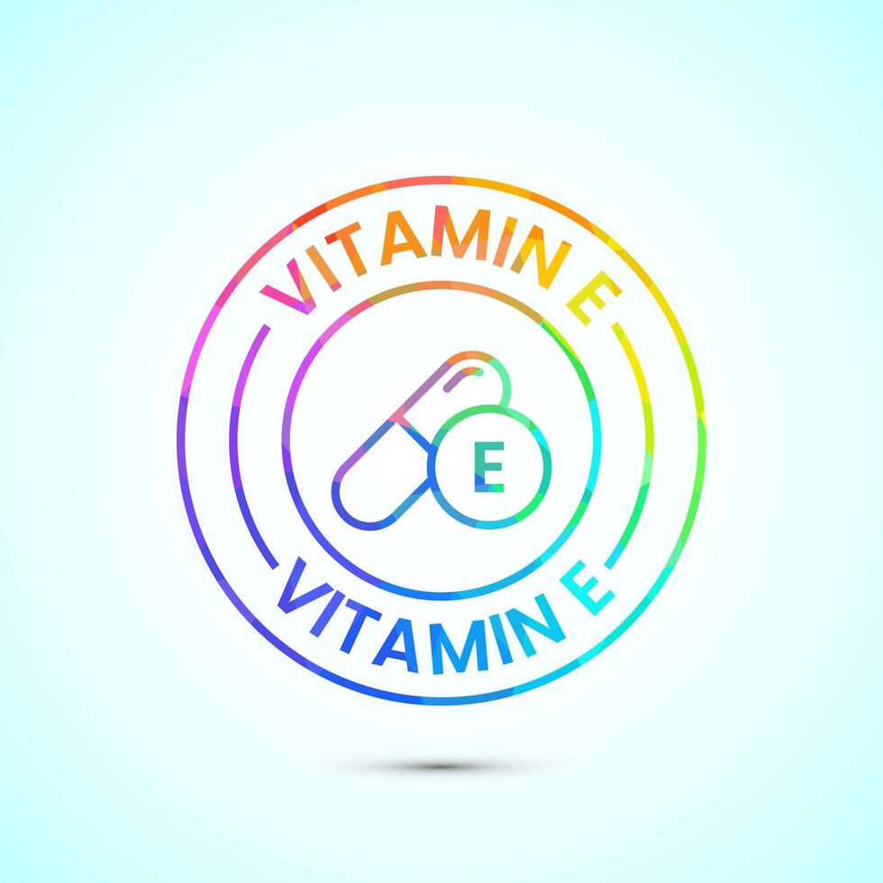 Vitamin E icon design illustration. Vitamin E symbol in low poly style vector