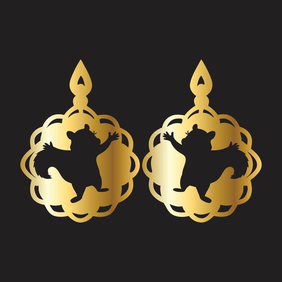 Enamel Squirrel Earrings vector