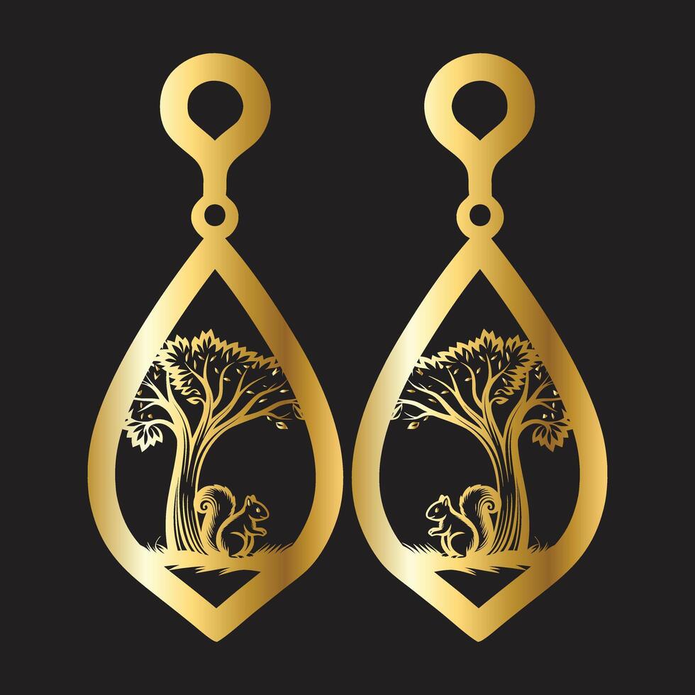Everyday Squirrel Earrings vector