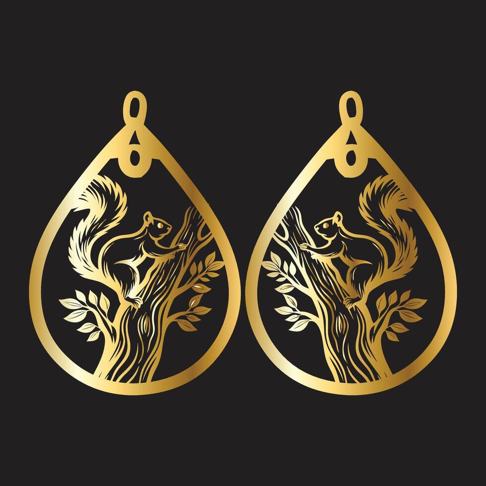 Charm Squirrel Earrings vector