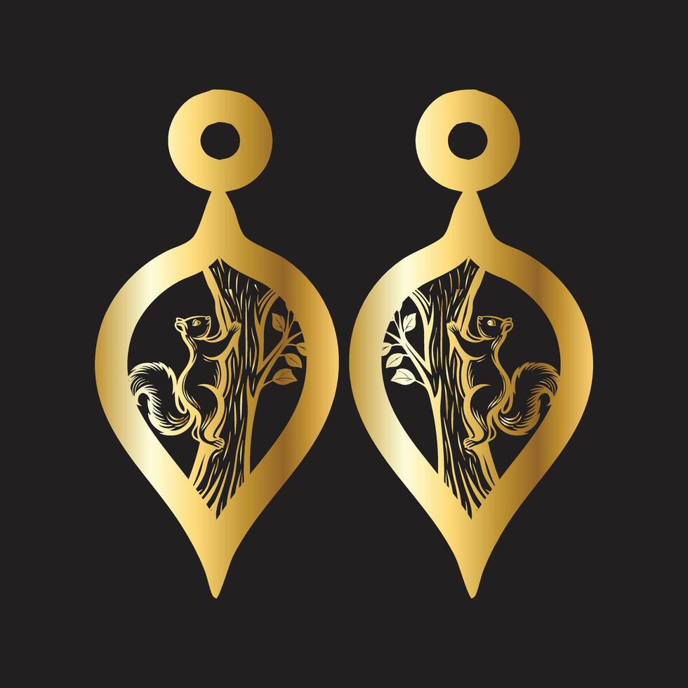 Whimsical Squirrel Earrings vector