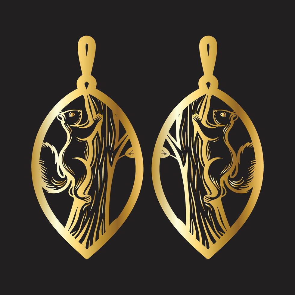 Boho Squirrel Earrings vector