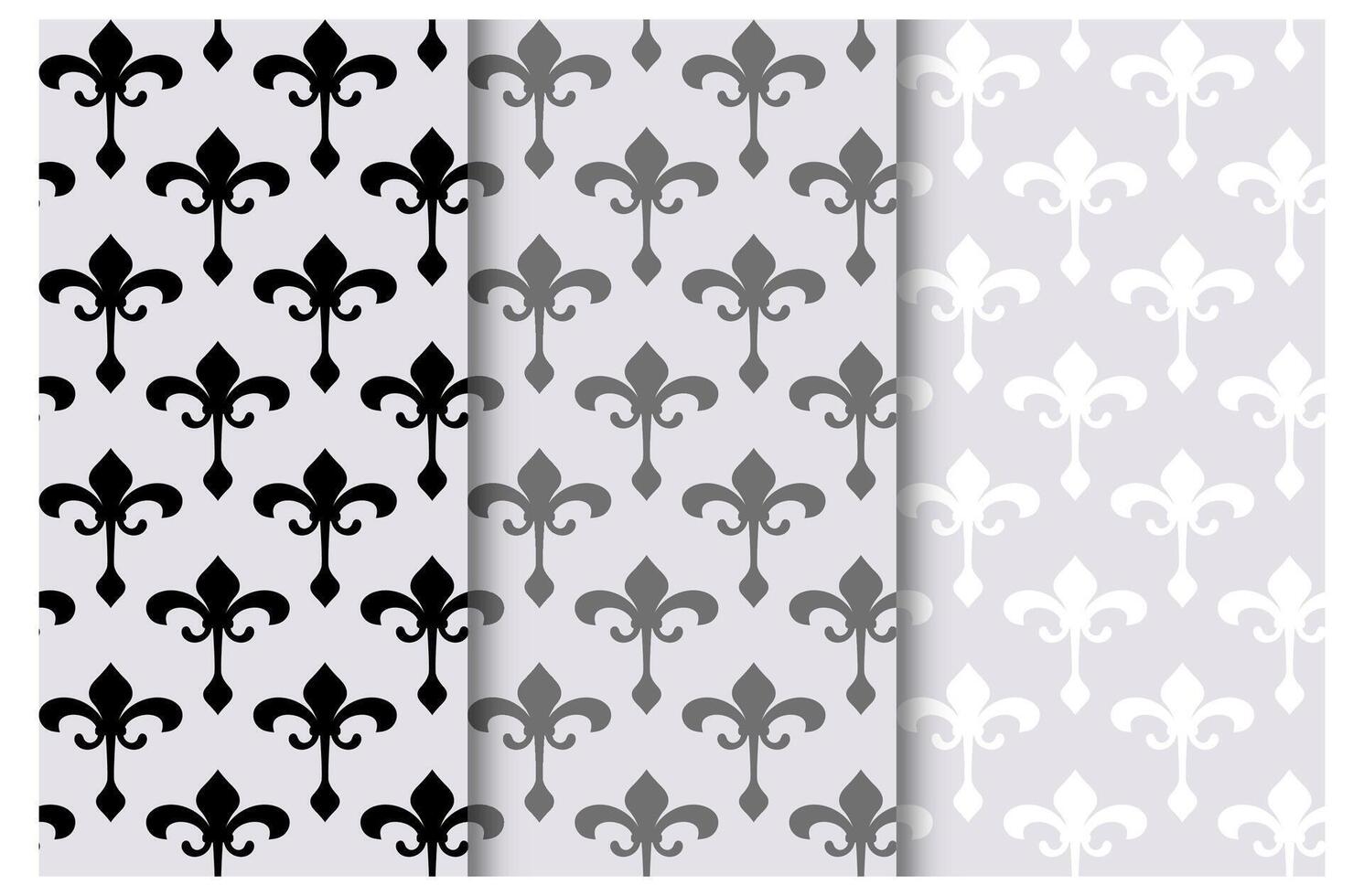 Set of decorative vintage patterns with lilies vector