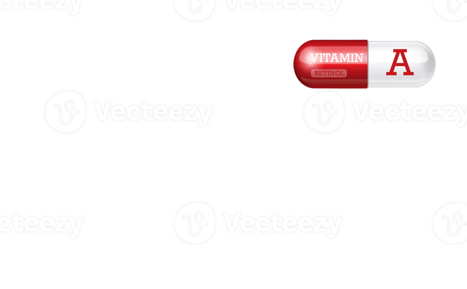 Vitamin A, two-tone red-white capsule, tablets, dietary supplement, on a transparent background png