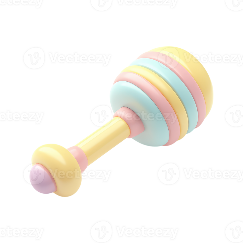 Toy with a colorful striped handle png