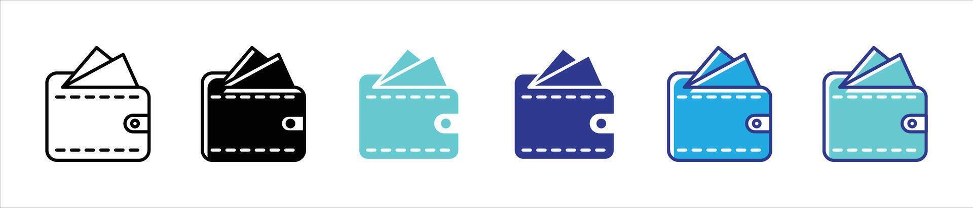 wallet icon set. wallet sign symbol for app and web vector