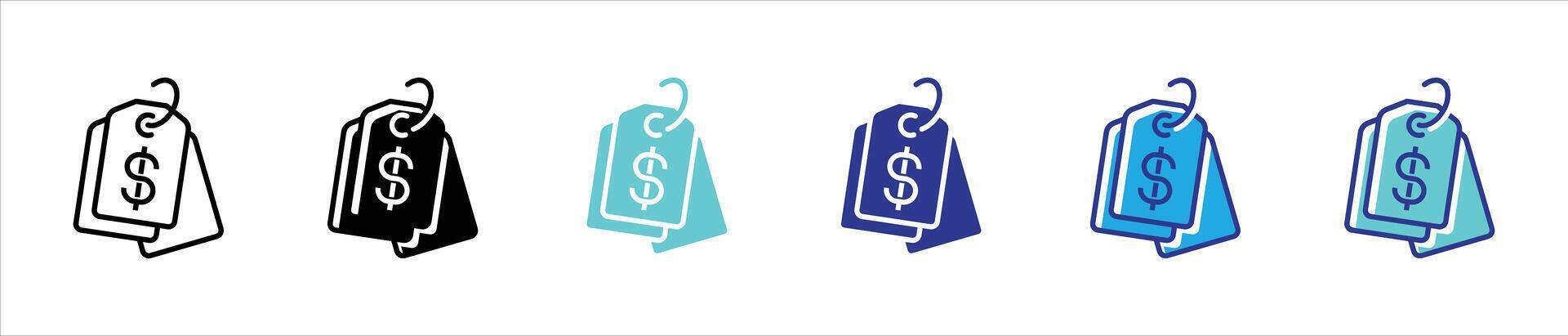 price tag icon set. shopping label price tag icon vector