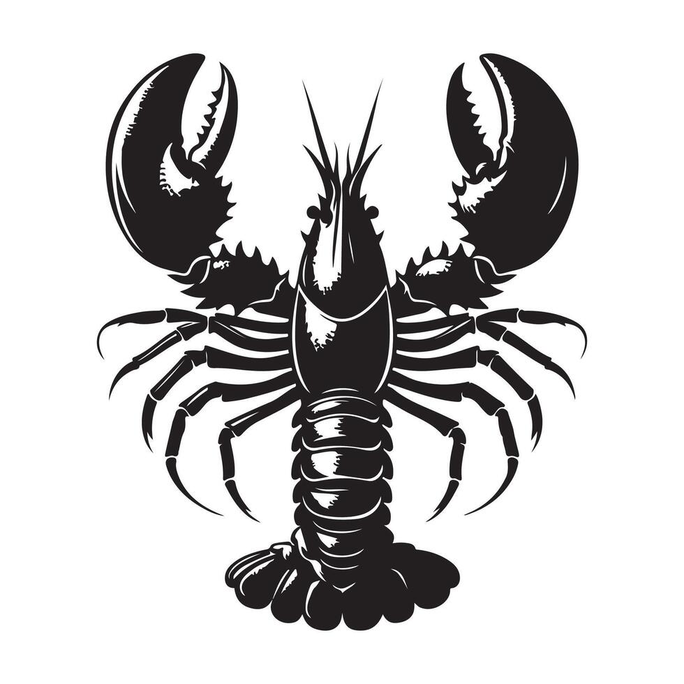 silhouette of a lobster on a white background vector