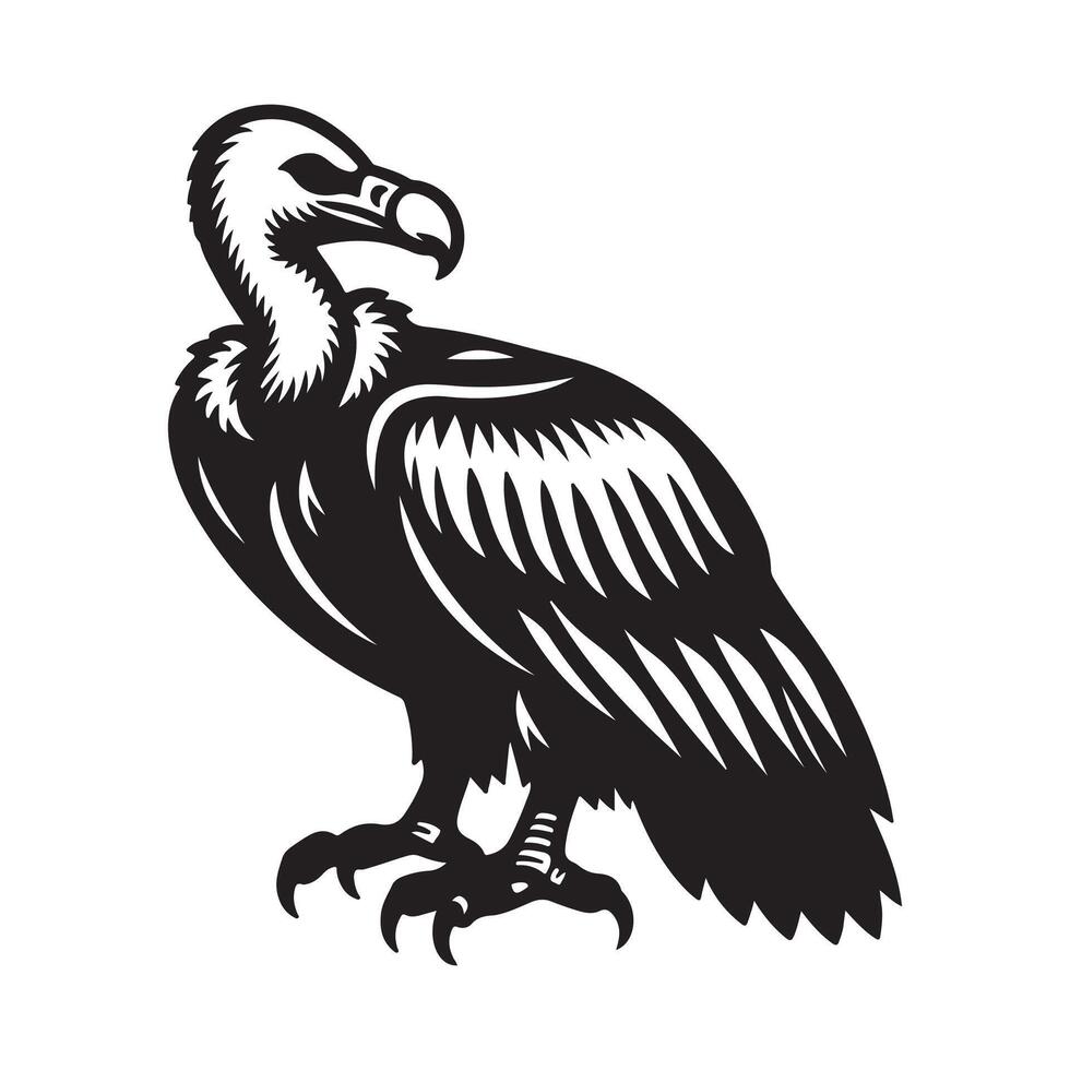 Illustration of a vulture silhouette on a white background vector