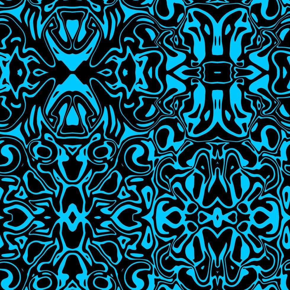 seamless pattern blue black psychedelic abstract unique liquid vector