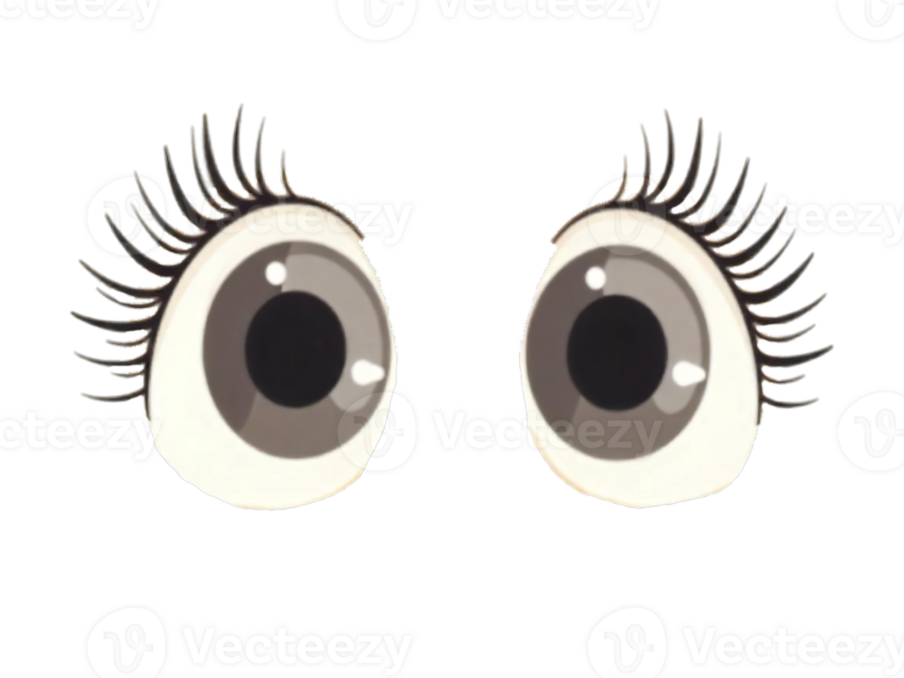 Cartoon Eyes Looking Ahead on Transparent Background png