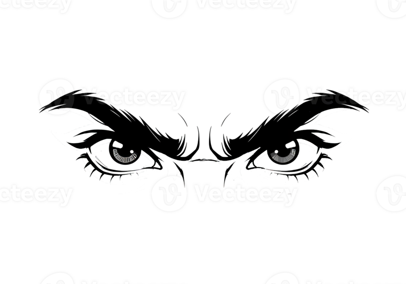 Glow Outline of Eyes in Dark Artistic Silhouette png