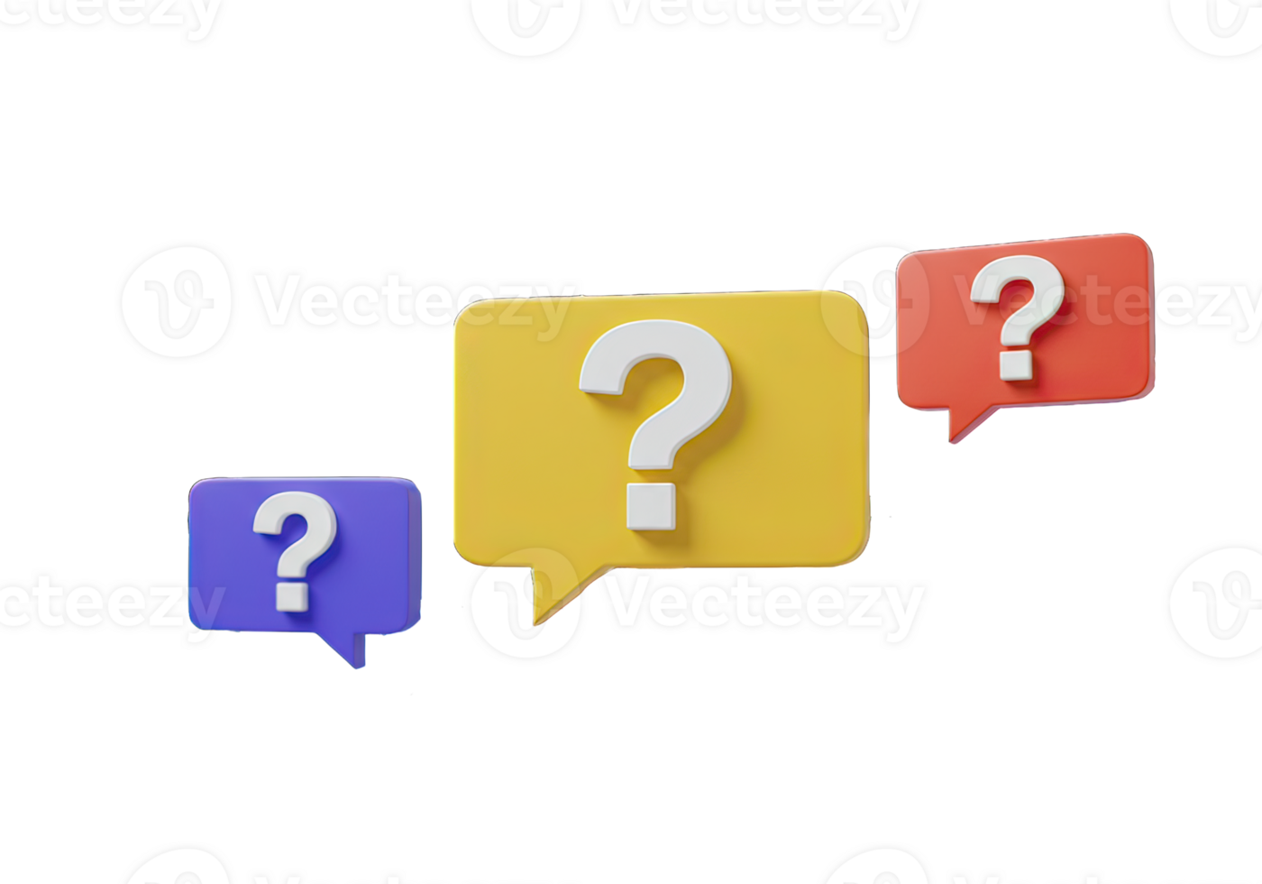Question Mark in Colorful Speech Bubbles Isolated png