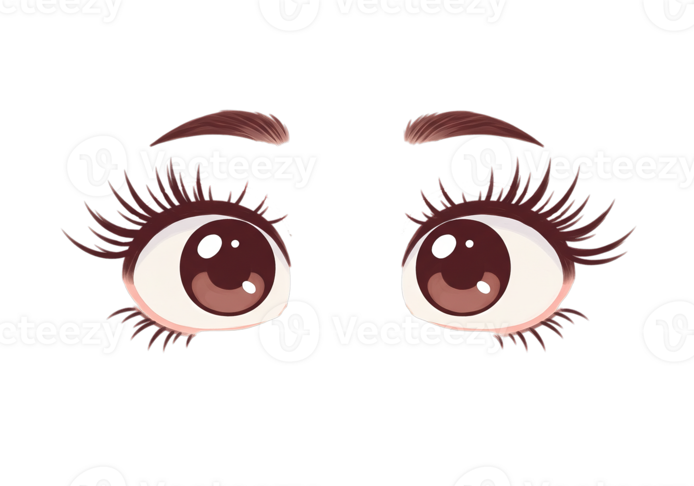 Eye Illustration with Long Lashes on Transparent Background png