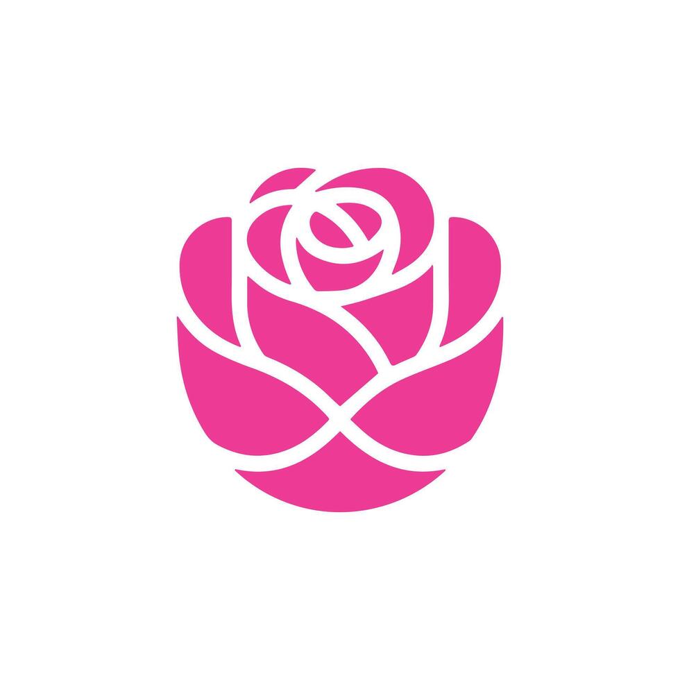 Pink Rose Icon Isolated on White Background vector