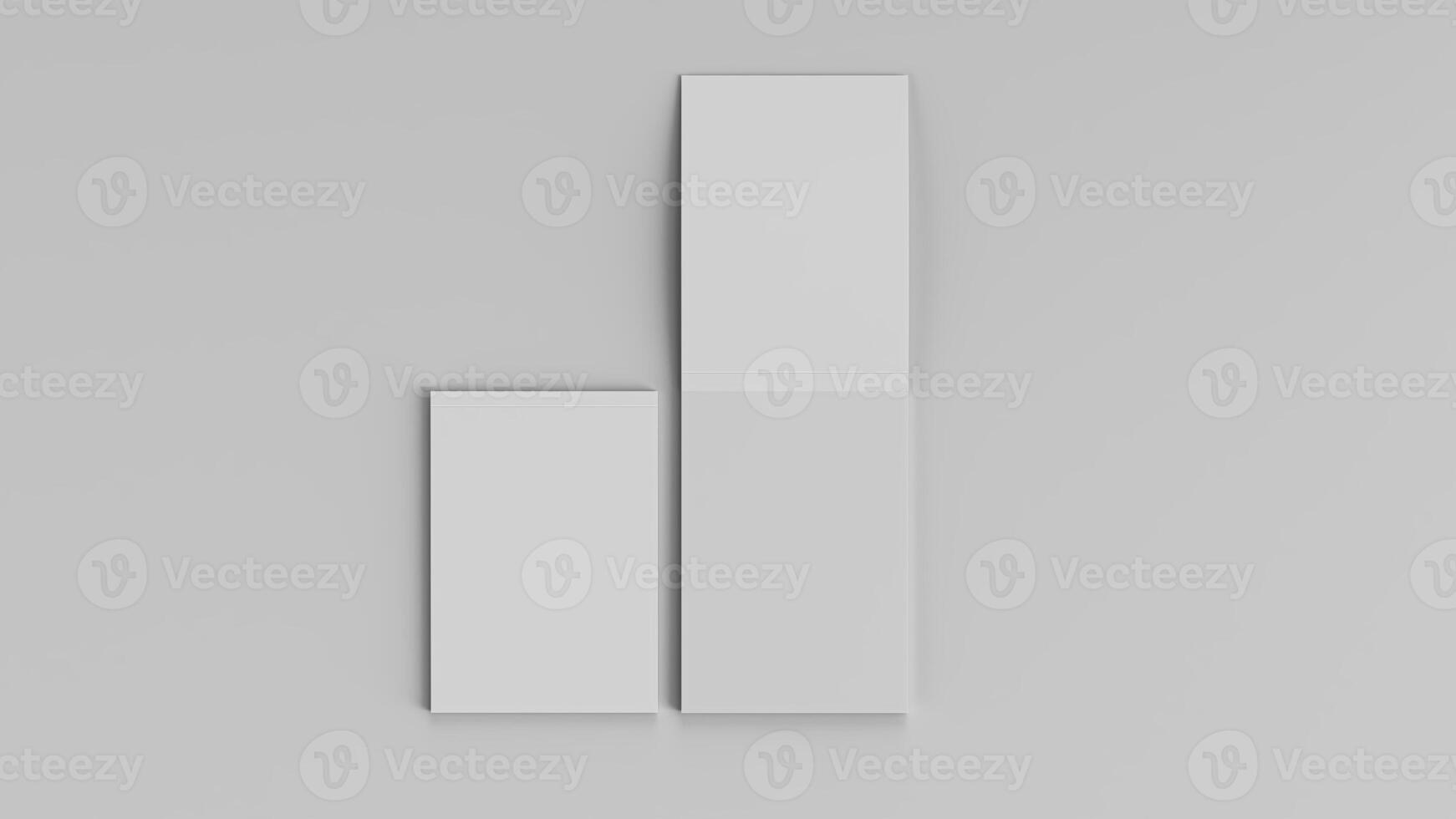 white notepad in scene, top view photo