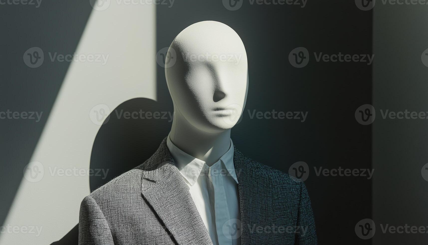 Abstract Portrait Of An Anonymous Male Mannequin. Exploring The Absence Of Identity Through Artistic Interpretation And Symbolism. photo