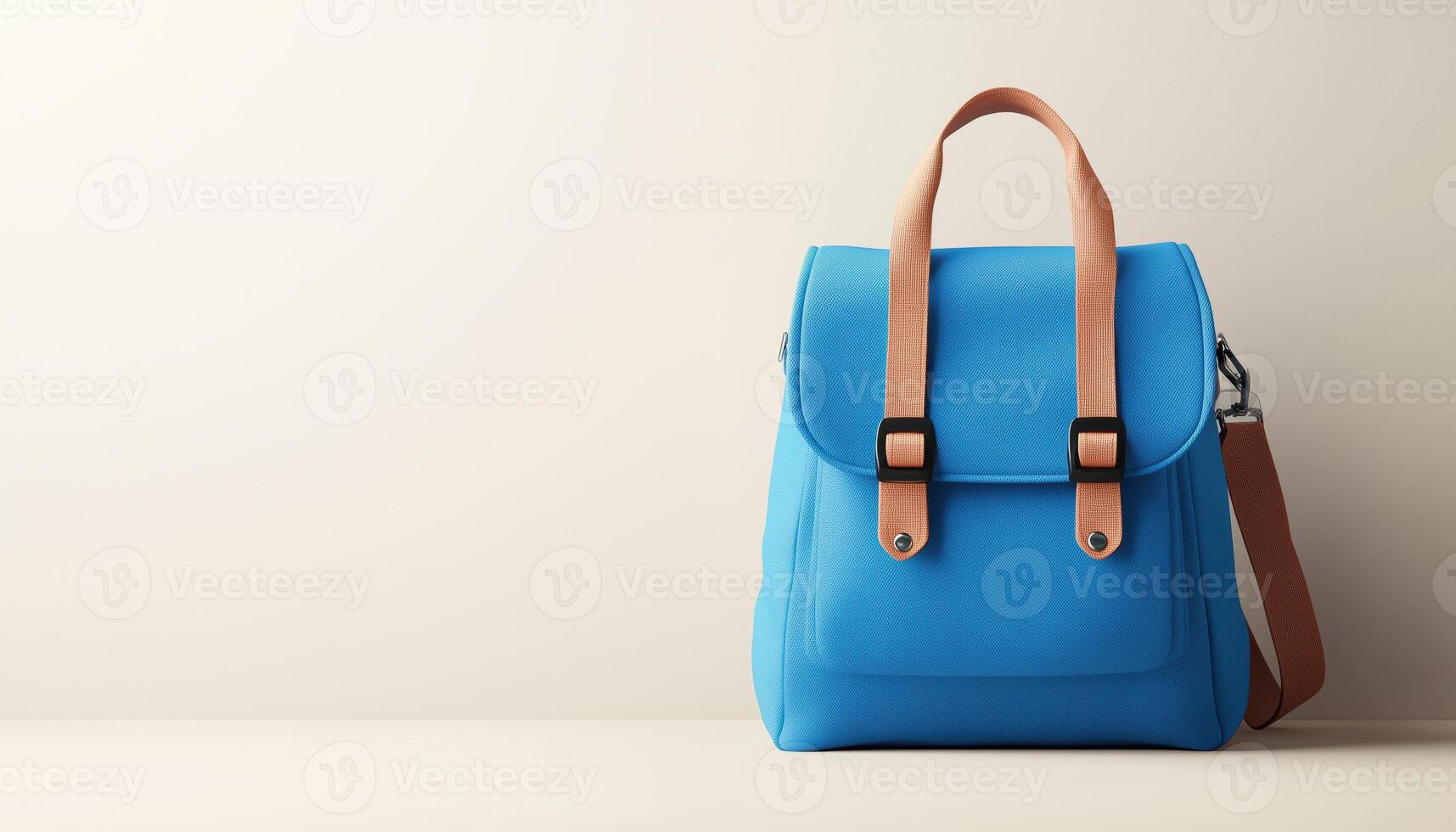 Authentic Blue School Bag In Light - A True-To-Life Design That Captures The Essence Of A Practical Backpack For Students photo