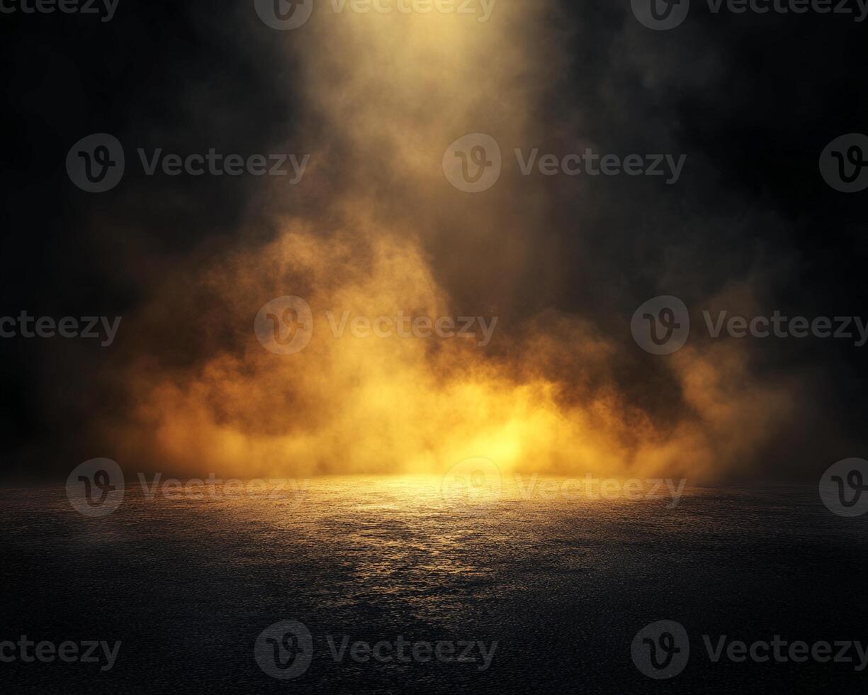 Illuminated Smoky Ground with Overhead Light Source photo