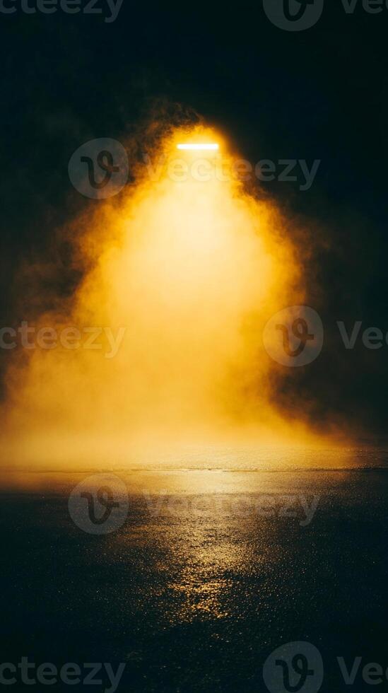 Nighttime Illumination of Wet Asphalt through Fog photo