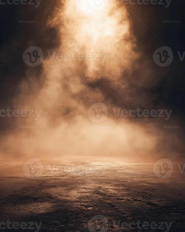 Illuminated Smoky Ground with Hazy Light Source photo