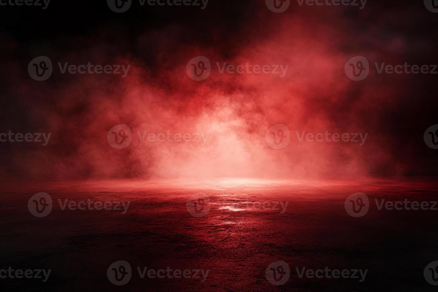 Red-Lit Hazy Ground with Dark Background photo