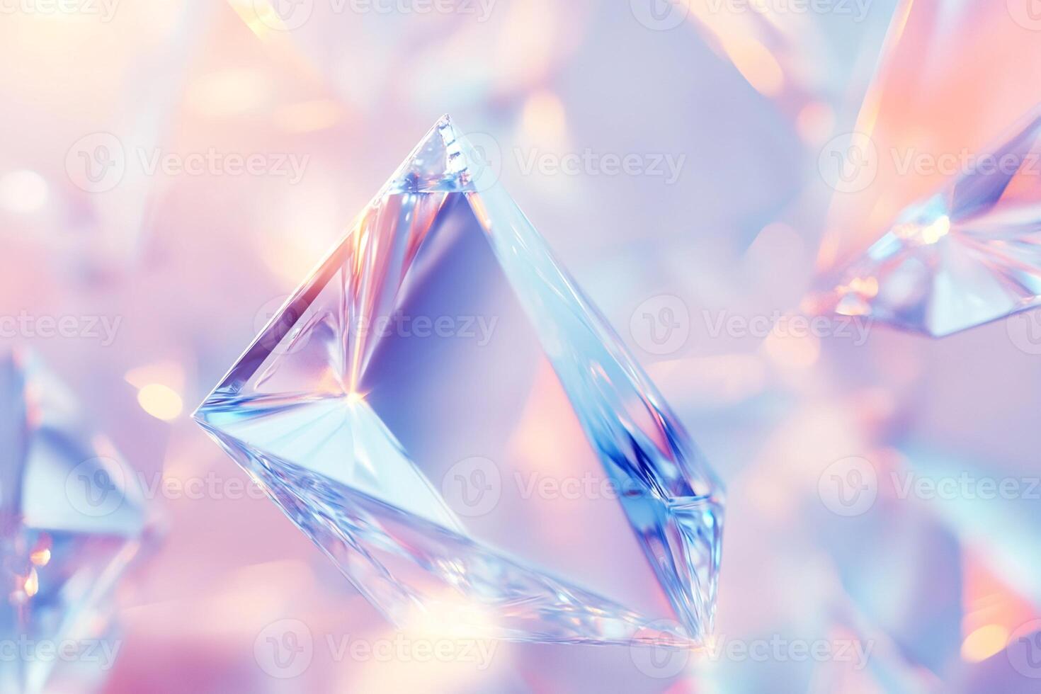 Translucent Geometric Crystals in Pastel Hues photo