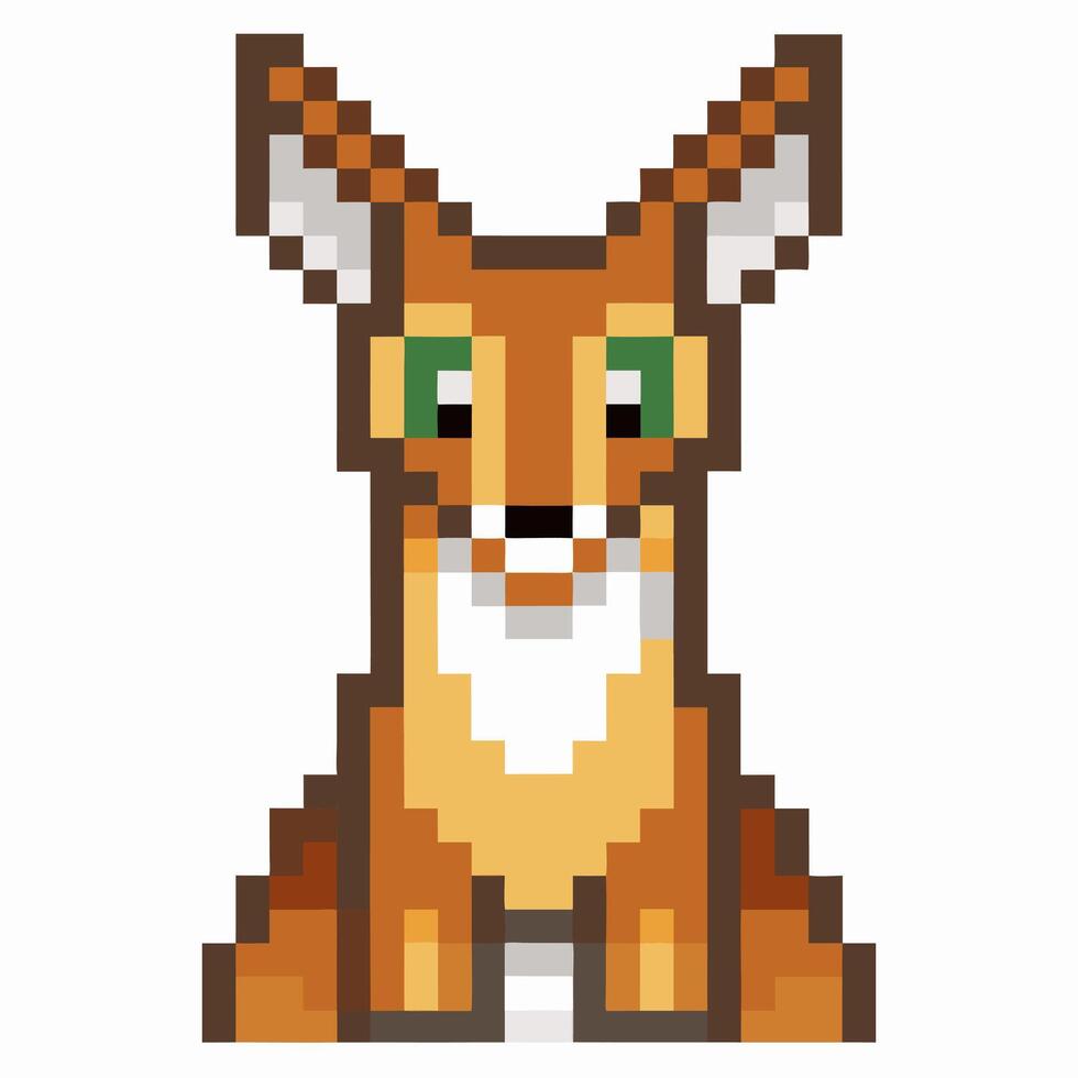 Pixel Art Kangaroo Illustration Retro Animal Design for Digital and Print Media vector