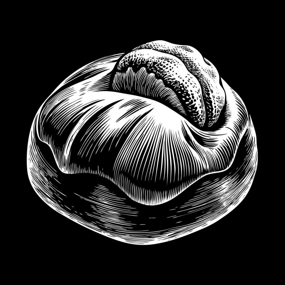 A drawing of a pastry with a tongue sticking out vector