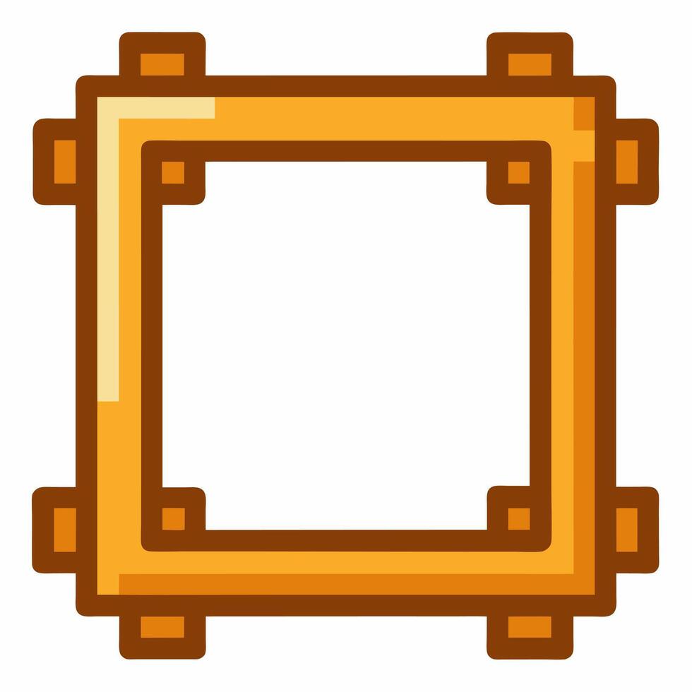 Minimalist Square Picture Frame Icon in Vibrant Yellow and Orange Tones for Digital Design vector